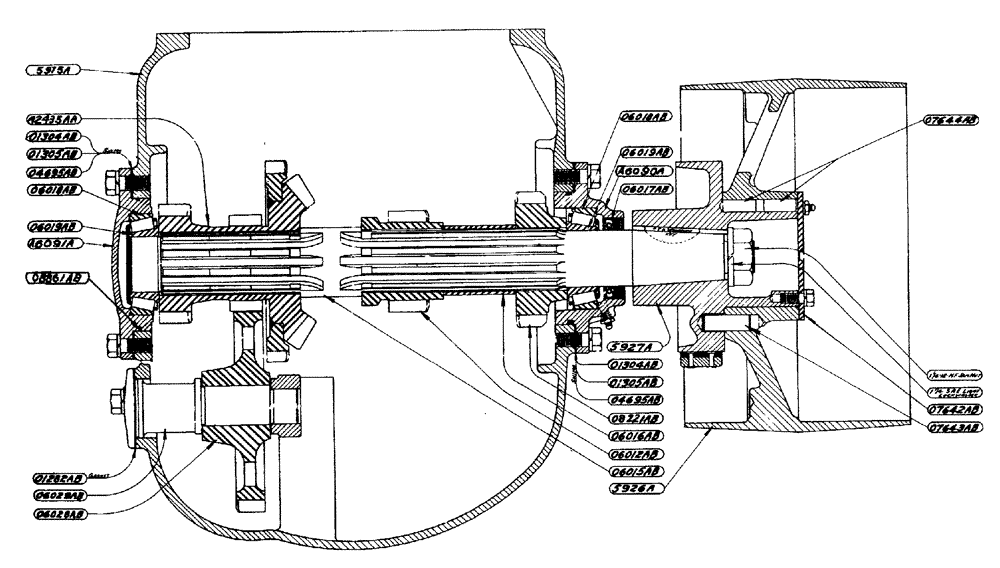 Схема запчастей Case IH LA-SERIES - (041) - BELT PULLEY SHAFT ASSEMBLY (06) - POWER TRAIN
