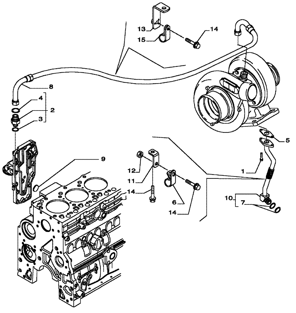 Схема запчастей Case IH SPX3320 - (03-036) - PIPING - ENGINE OIL (01) - ENGINE