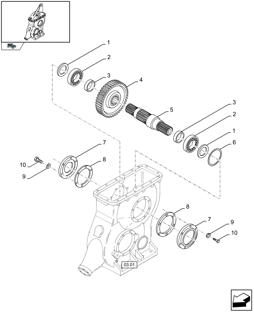 Схема запчастей Case IH LBX322S - (03.04[01]) - MAIN GEARBOX (03) - MAIN GEARBOX