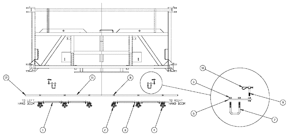 Схема запчастей Case IH 3185 - (09-048) - 90 CENTER, 6 - BOOM SHUTOFF, 20" NOZZLE SPACING Liquid Plumbing