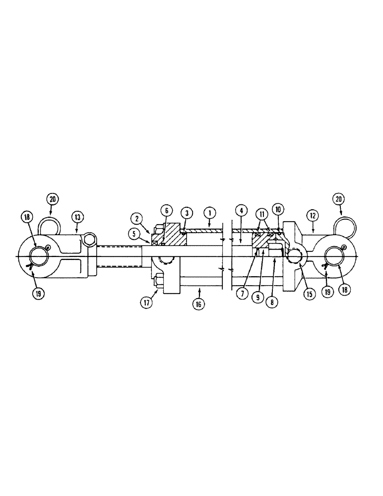 Схема запчастей Case IH 4500 - (8-034) - HYDRAULIC CYLINDER, WITH FRONT AND REAR PORTS, 2-1/2 ID X 8 INCH STROKE, MONARCH (08) - HYDRAULICS