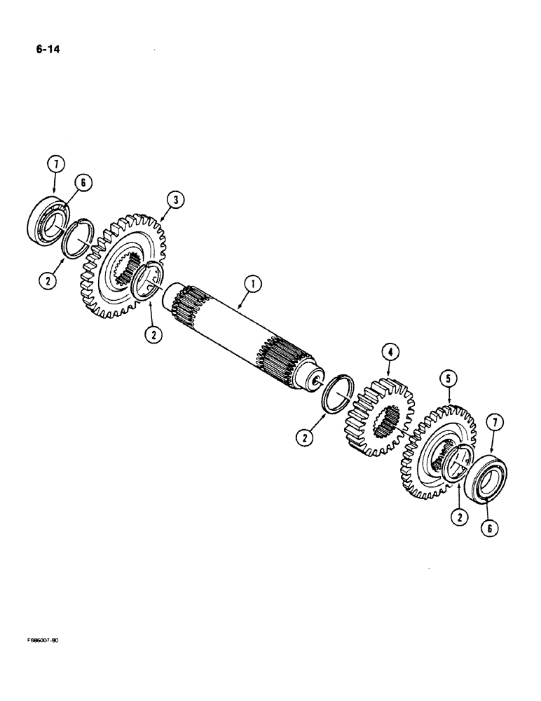 Схема запчастей Case IH 9180 - (6-14) - TRANSMISSION, COMPOUND SHAFT (06) - POWER TRAIN