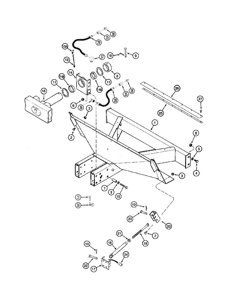 Схема запчастей Case IH 2366 - (05-06[02]) - AXLE, STEERING - SUPPORT, ADJUSTABLE AXLE, ASN JJC0255000 (04) - STEERING