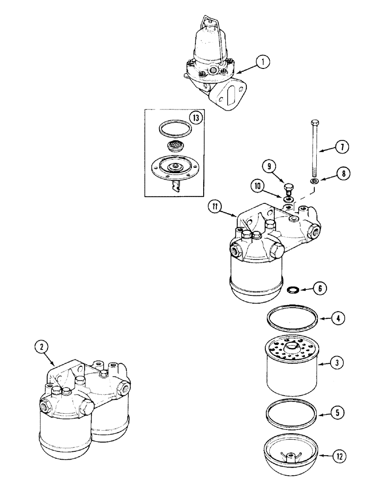 Схема запчастей Case IH 1394 - (3-32) - FUEL PUMP AND FILTER ASSEMBLIES (03) - FUEL SYSTEM