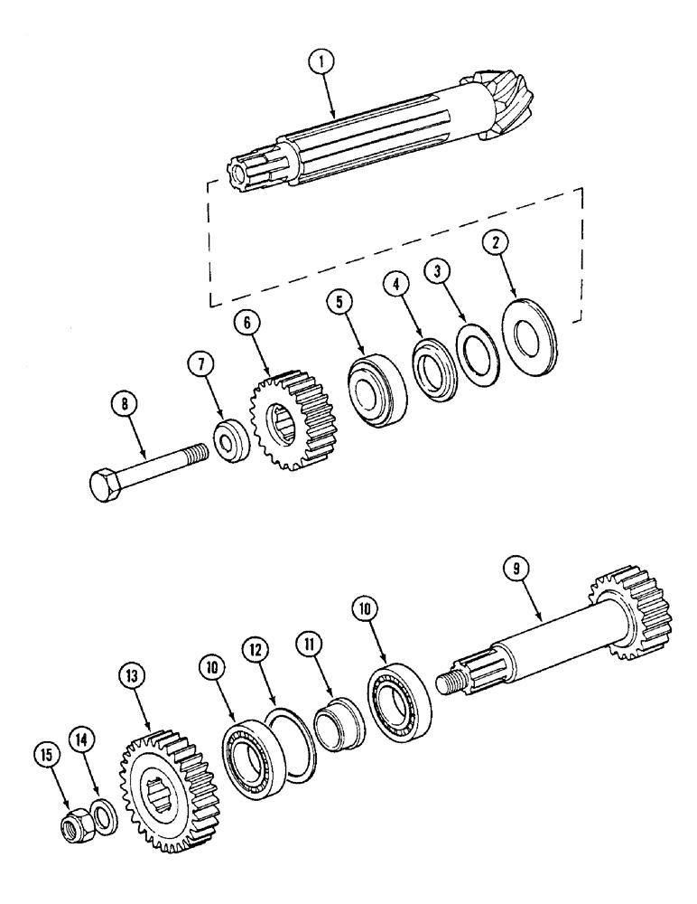 Схема запчастей Case IH 1494 - (6-216) - IDLER SHAFT AND GEARS, MFD, POWER SHIFT (06) - POWER TRAIN