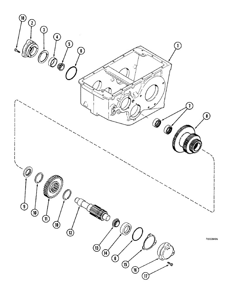 Схема запчастей Case IH 1680 - (6-68) - TRANSMISSION, DIFFERENTIAL PINION SHAFT AND GEARS (03) - POWER TRAIN