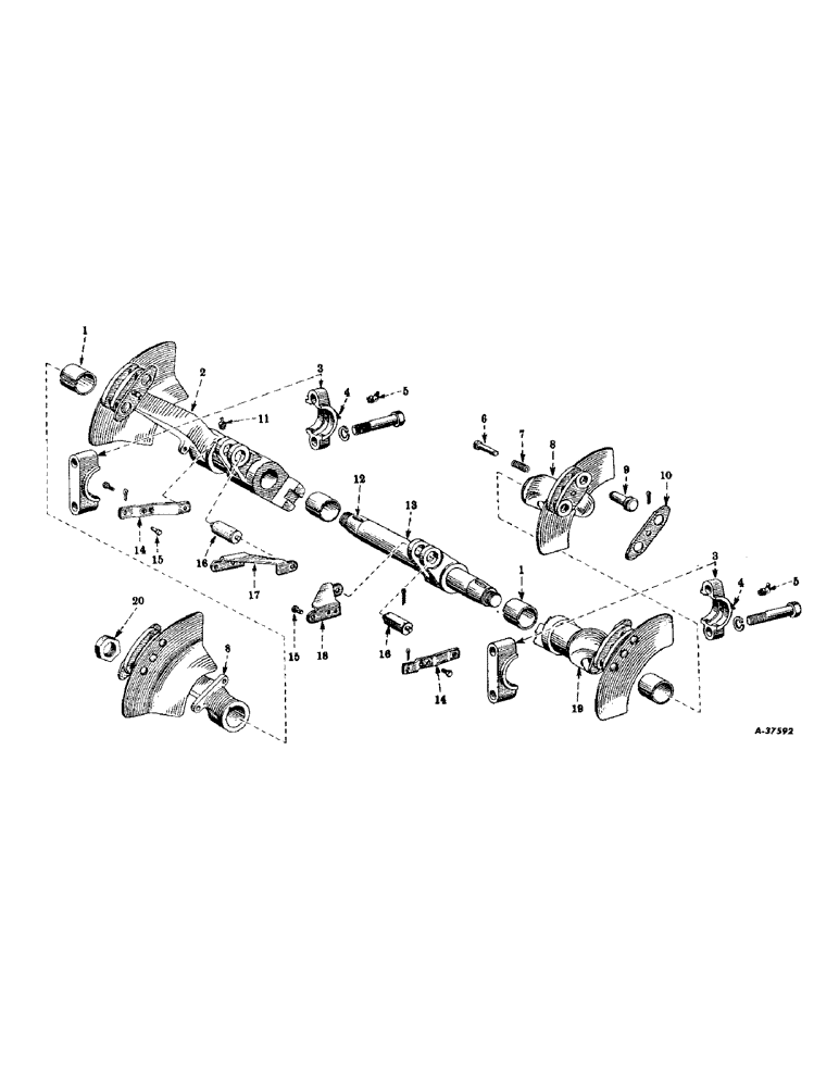 Схема запчастей Case IH 200 - (231) - HYDRAULIC SYSTEM, TOUCH-CONTROL SYSTEM, FARMALL 200 TRACTORS, ROCKSHAFT AND SUPPORTS, 4 ARM (07) - HYDRAULIC SYSTEM