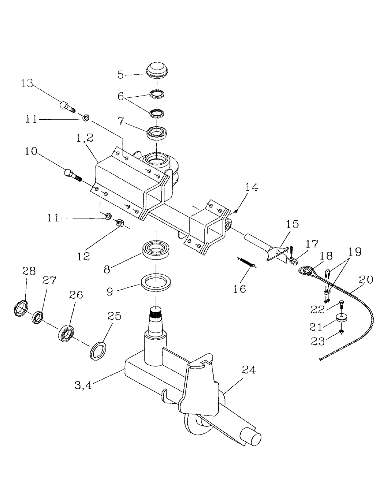 Схема запчастей Case IH AUSTOFT - (A01-04) - REAR PIVOTING LEG Mainframe & Functioning Components