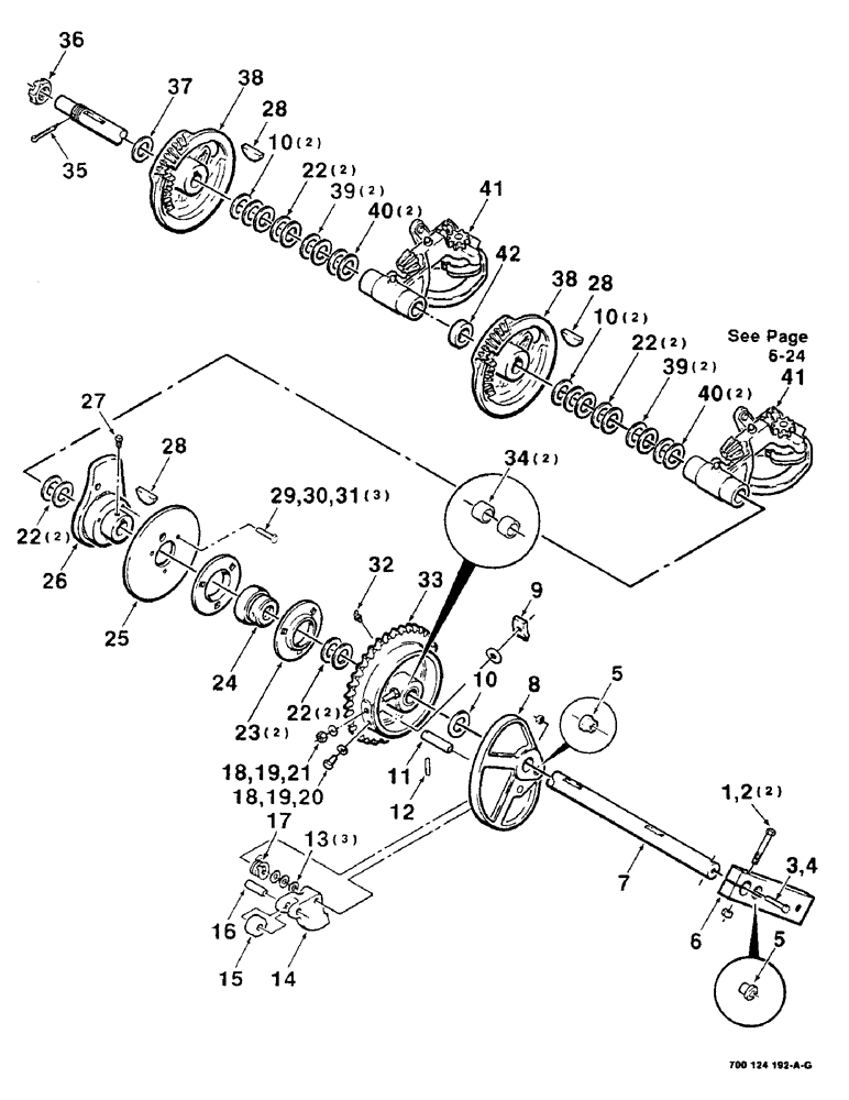 Схема запчастей Case IH 8545 - (6-20) - KNOTTER DRIVE AND CAM ASSEMBLY (HFI) (S.N. CFH0045251 AND LATER) (14) - BALE CHAMBER