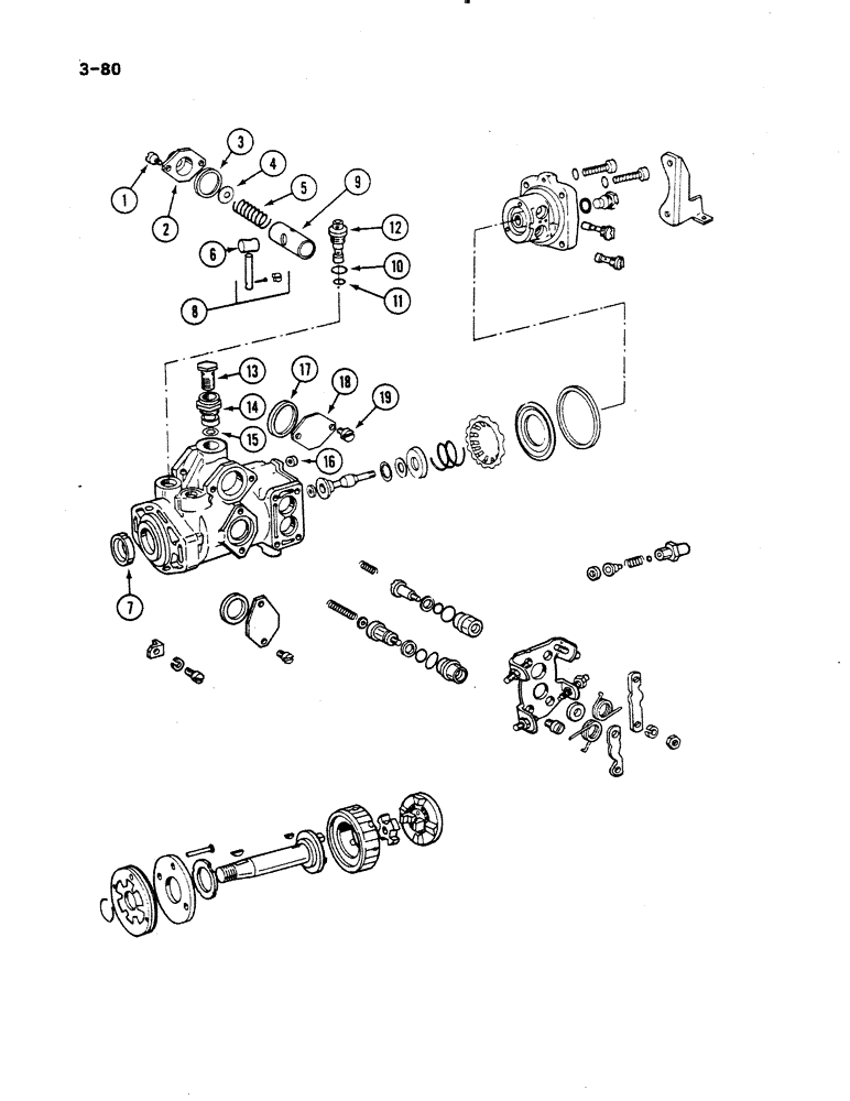 Схема запчастей Case IH 485 - (3-080) - FUEL INJECTION PUMP, VA, BOSCH INJECTION C.R. PUMP (03) - FUEL SYSTEM