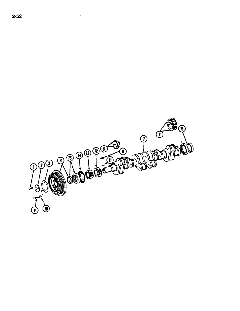 Схема запчастей Case IH 1822 - (2-52) - CRANKSHAFT AND BEARINGS, D466 AND DT466C DIESEL ENGINE (01) - ENGINE