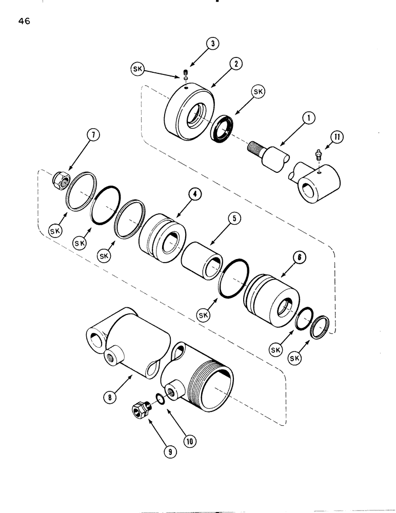 Схема запчастей Case IH 74L - (46) - CYLINDER GRAPPLE (35) - HYDRAULIC SYSTEMS