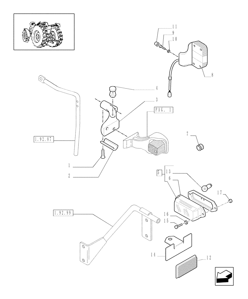 Схема запчастей Case IH JX1085C - (1.75.6[02]) - LIGHTING COMPONENTS - L/CAB (06) - ELECTRICAL SYSTEMS