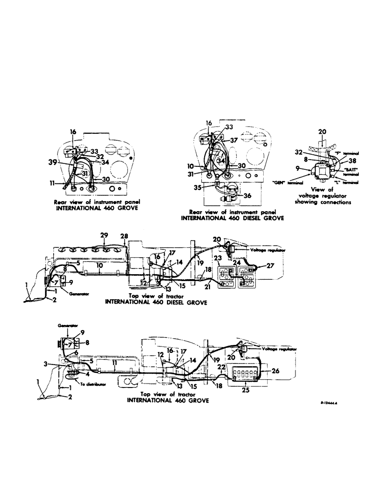 Схема запчастей Case IH 460 - (088) - ELECTRICAL SYSTEM, IGNITION AND STARTING, INTERNATIONAL 460 SERIES GROVE TRACTORS (06) - ELECTRICAL SYSTEMS