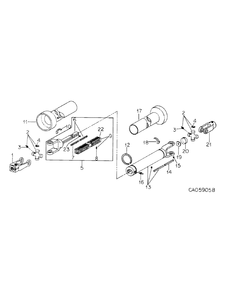 Схема запчастей Case IH 830 - (A-23) - IMPLEMENT INPUT JOINT ASSEMBLY, 830, LINI-ROLL JOINT 