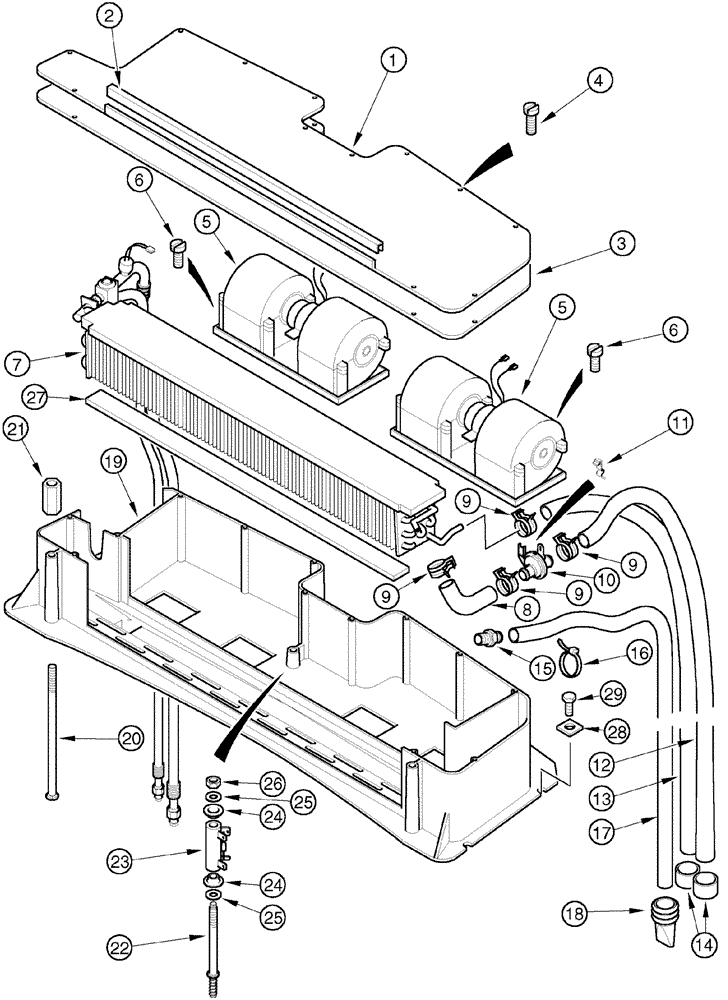 Схема запчастей Case IH MX100 - (09-36) - HEATER AND AIR CONDITIONING (09) - CHASSIS/ATTACHMENTS