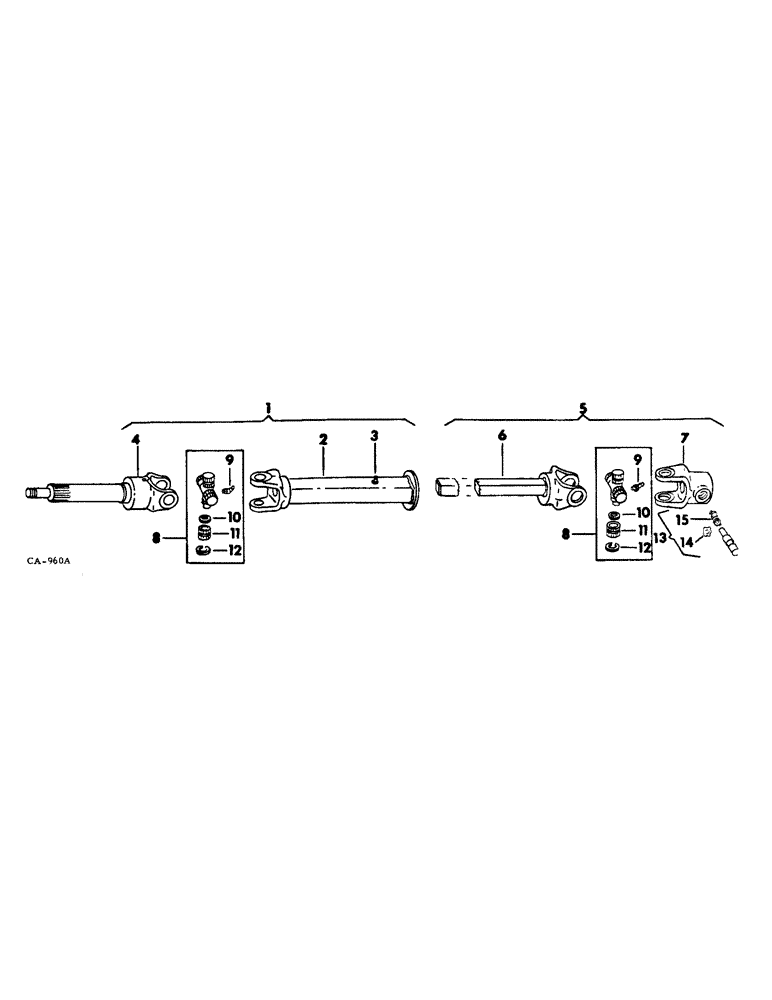 Схема запчастей Case IH 35 - (D-07) - DOUBLE UNIVERSAL DRIVE JOINT 