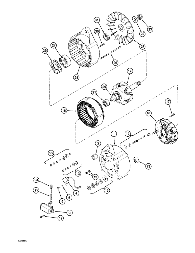 Схема запчастей Case IH 1800 - (4-46) - ALTERNATOR ASSEMBLY (06) - ELECTRICAL SYSTEMS