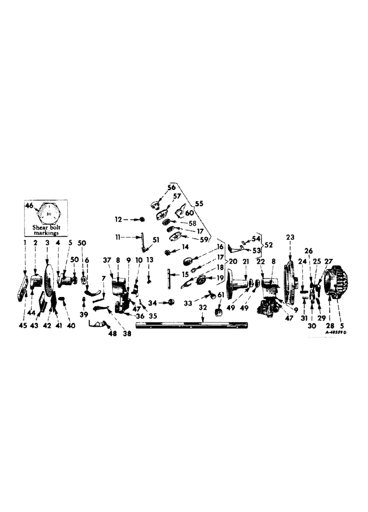 Схема запчастей Case IH 46 - (36) - KNOTTER AND KNOTTER SHAFT, FOR NO. 46-T BALER 