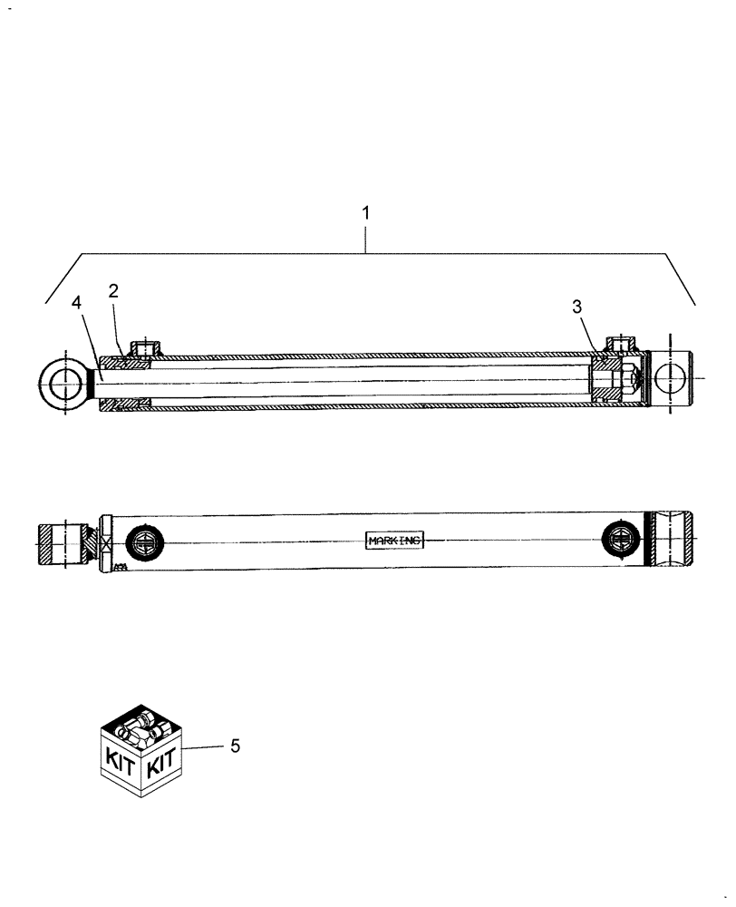 Схема запчастей Case IH LX116 - (005[A]) - BUCKET CYLINDER - OGNIBENE 