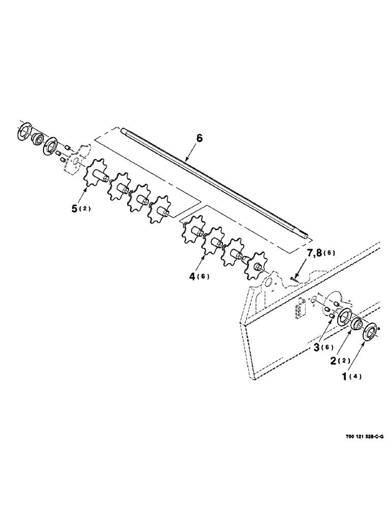 Схема запчастей Case IH 8465 - (6-22) - POWERED RIENK ASSEMBLY, SERIAL NUMBER CFH0077001 THROUGH CFH0077005 (14) - BALE CHAMBER