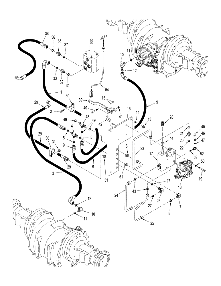 Схема запчастей Case IH STX450 - (07-10) - 500 SERIES AXLE - PARK BRAKE CIRCUIT, WITHOUT DIFFERENTIAL LOCK, BSN JEE0102001, QUADTRAC TRACTOR (07) - BRAKES