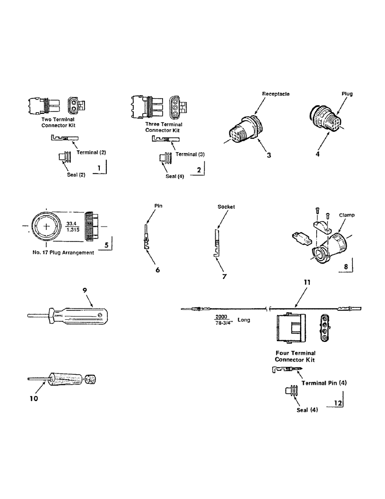 Схема запчастей Case IH 8450 - (127) - ELECTRIC, SERVICE PARTS, KITS (06) - ELECTRICAL