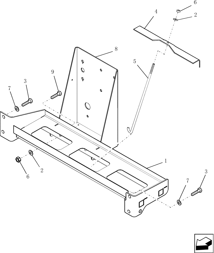 Схема запчастей Case IH 8010 - (55.301.05[01]) - BATTERY TRAY - 7010/8010 (55) - ELECTRICAL SYSTEMS