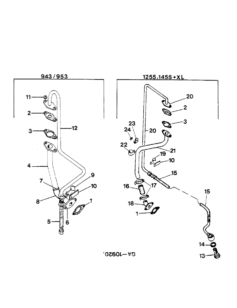 Схема запчастей Case IH D-246 - (13-24) - TURBOCHARGER MOUNTING 