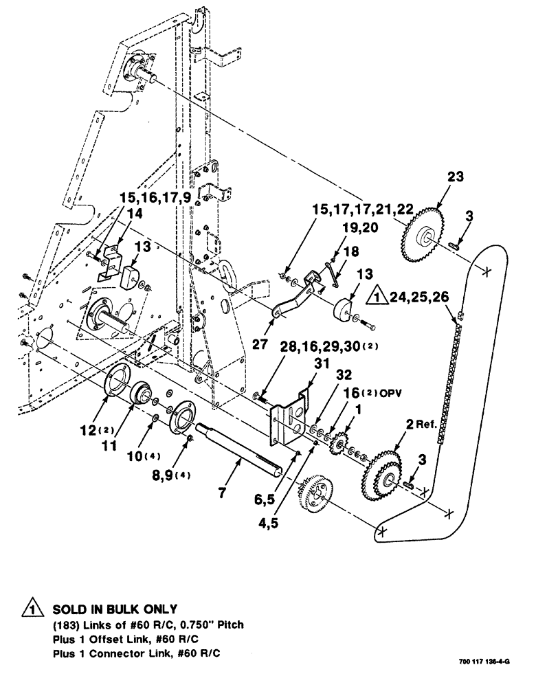 Схема запчастей Case IH 8420 - (02-14) - DRIVE ASSEMBLY (UPPER RUBBER ROLLER) Driveline