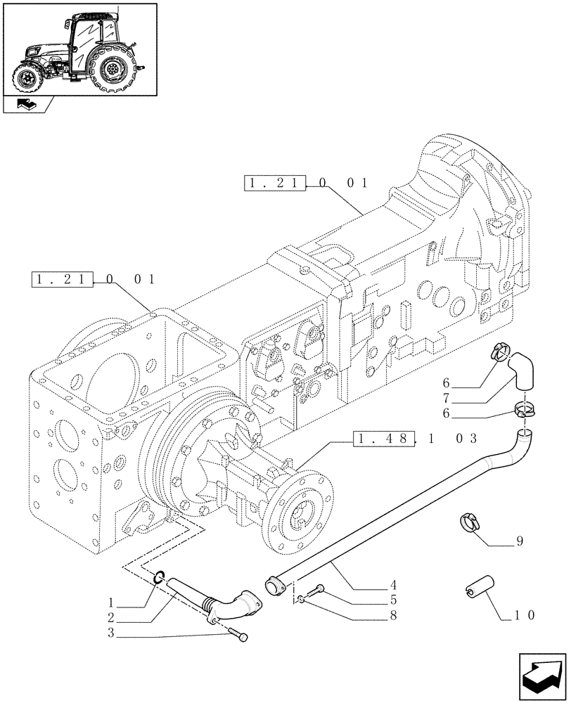 Схема запчастей Case IH FARMALL 75N - (1.82.1[02]) - LIFTER, LINES (07) - HYDRAULIC SYSTEM