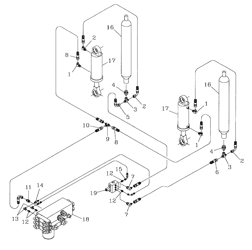 Схема запчастей Case IH AUSTOFT - (B05[05]) - HYDRUALIC CIRCUIT-SUSPENSION Hydraulic Components & Circuits