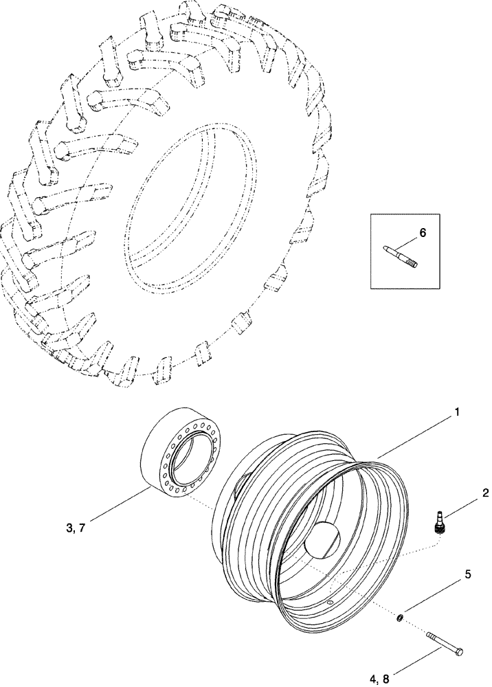 Схема запчастей Case IH 620 - (06-20) - WHEELS, DRIVE (12) - CHASSIS