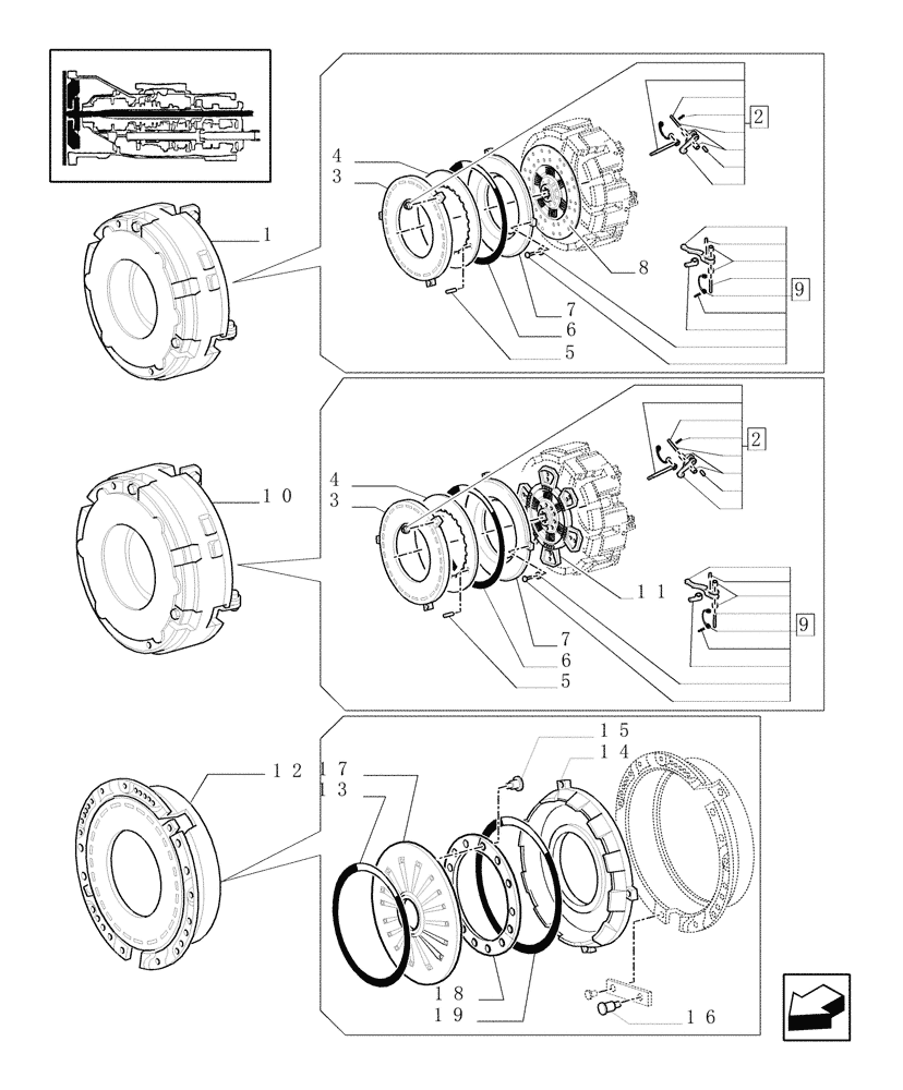 Схема запчастей Case IH JX70U - (1.25.0/ A) - CLUTCH - PARTS (03) - TRANSMISSION