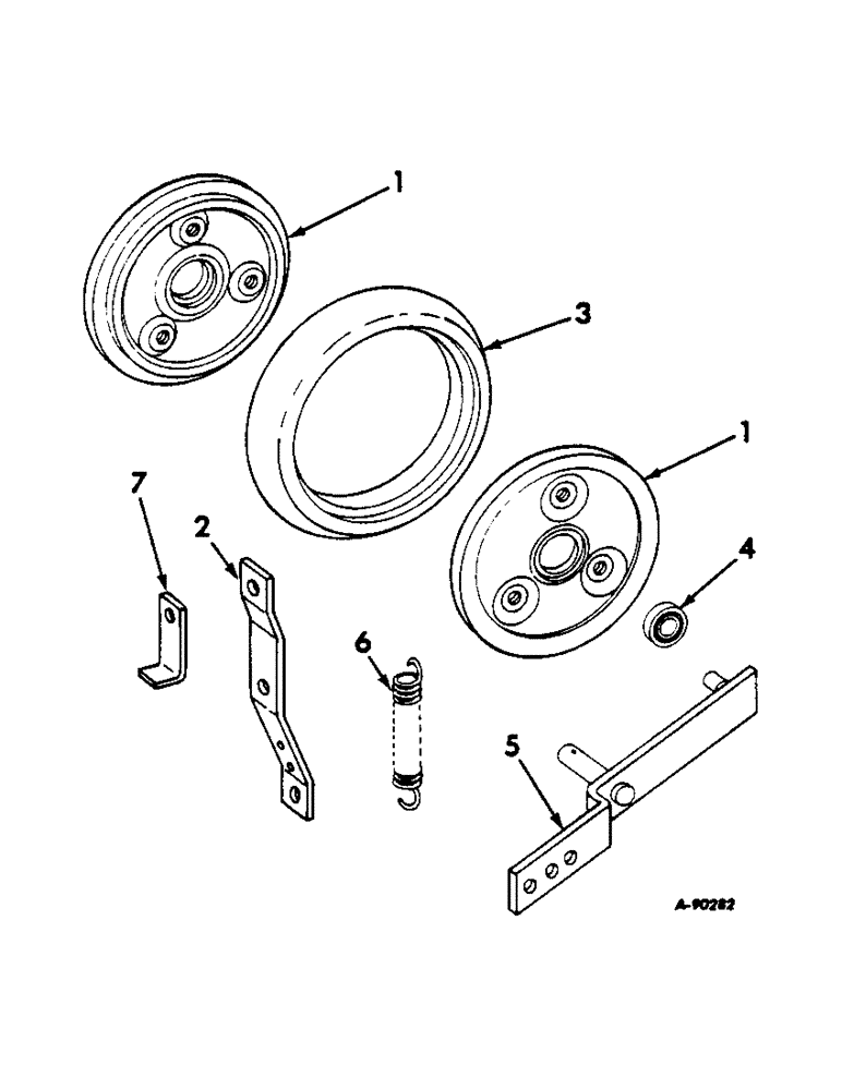 Схема запчастей Case IH 90 - (R-12) - SEED FIRMING WHEEL ATTACHMENT, FOR DRILL ONLY, ONE PER ROW 