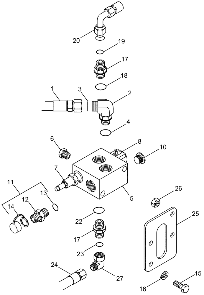 Схема запчастей Case IH 635 - (35.910.02) - AUGER VALVE TO WATER SADDLE HYDRAULIC LINES (35) - HYDRAULIC SYSTEMS