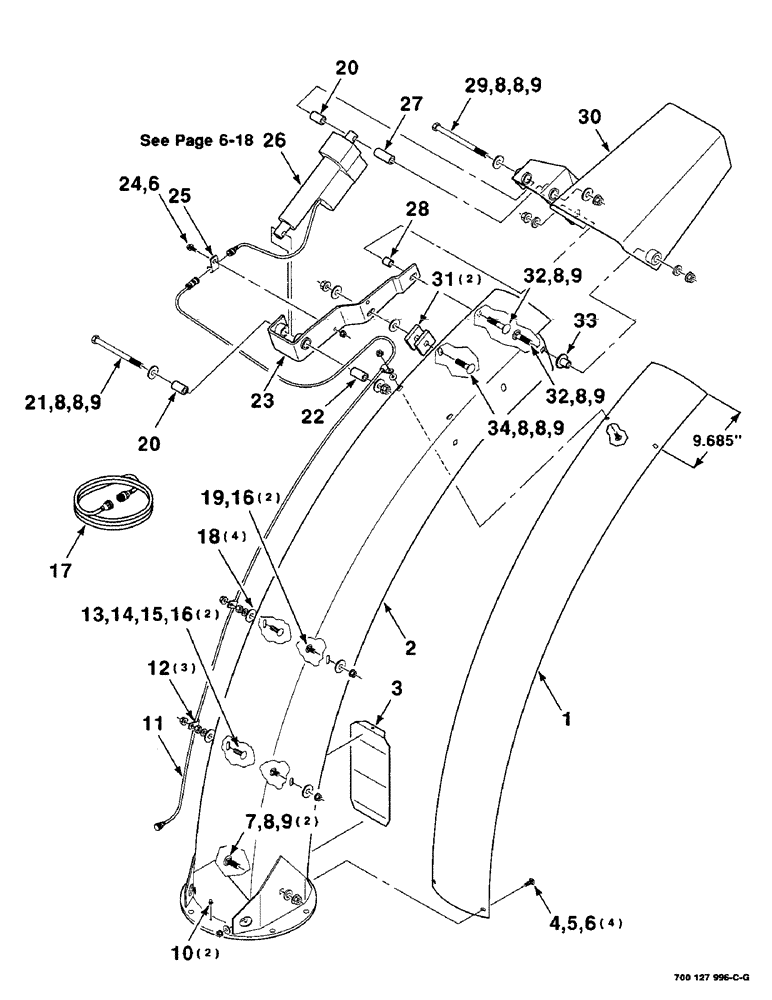 Схема запчастей Case IH 8750 - (6-16) - SPOUT ASSEMBLY, UPPER, SERIAL NUMBER CFH0071176 AND LATER (09) - CHASSIS