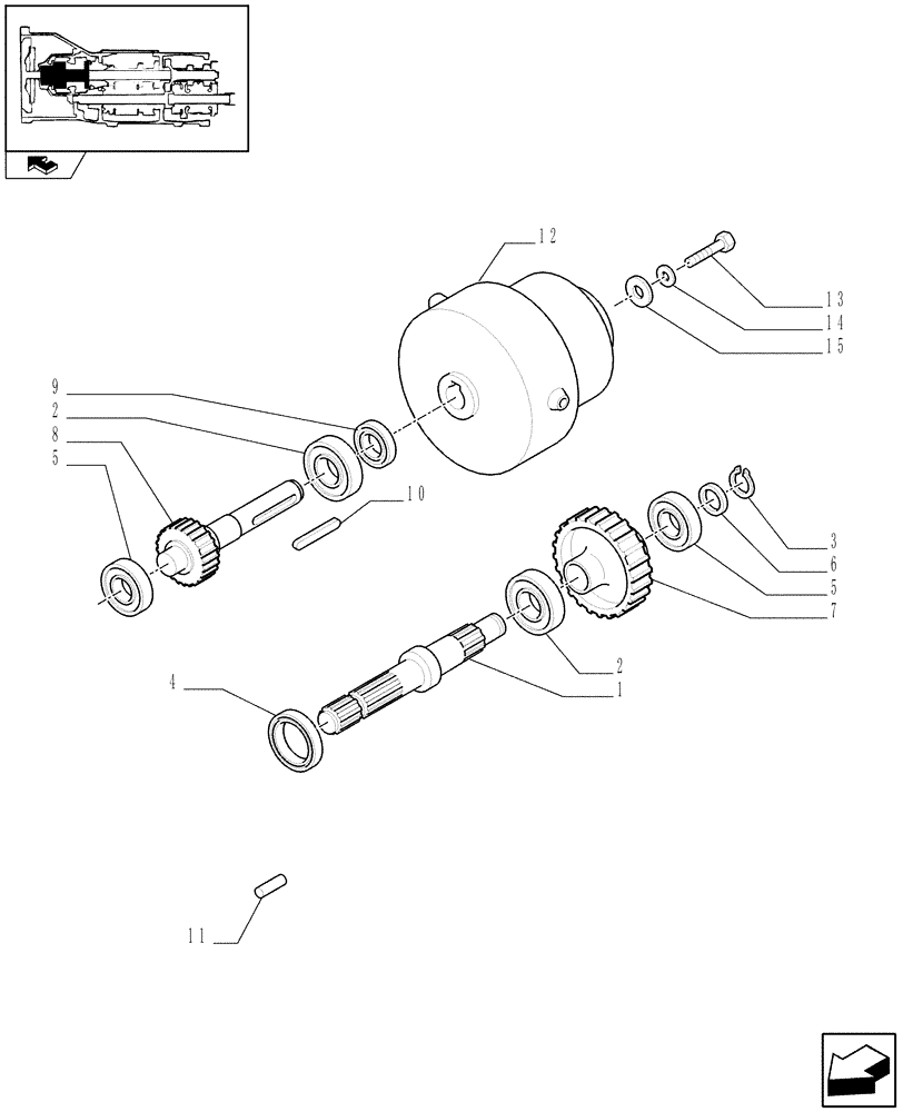 Схема запчастей Case IH FARMALL 85C - (1.80.5/02[02]) - FRONT AXLE WITH EL.HYDR. DIFF. LOCK (40 KM/H) FOR FRONT HPL - POWER TAKE-OFF (VAR.332323-335329) (07) - HYDRAULIC SYSTEM