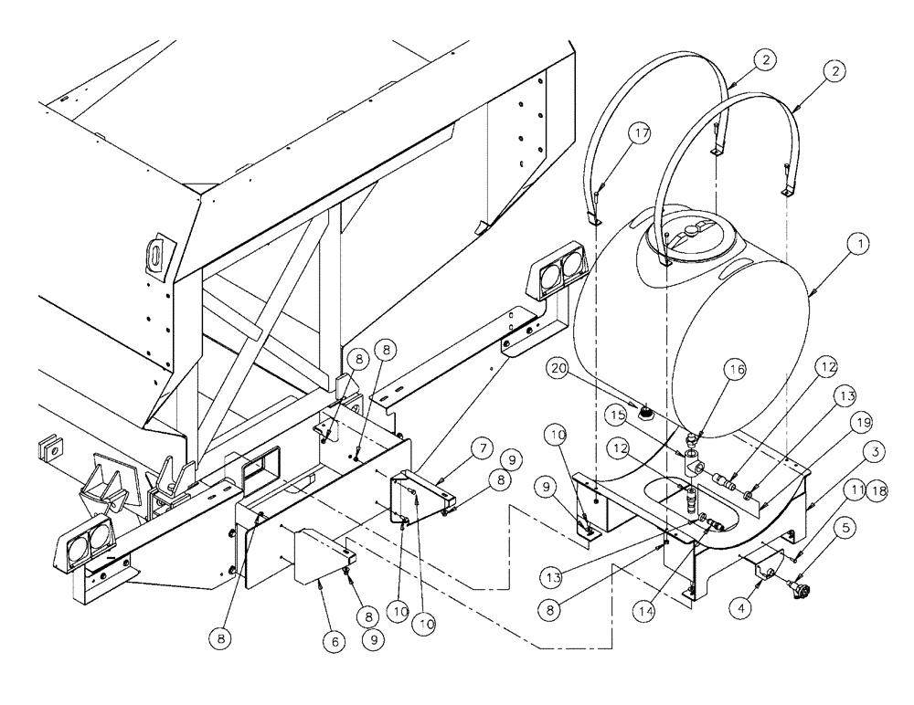 Схема запчастей Case IH FLX810 - (12-012) - TANK & CRADLE GROUP, PRESSURE WASHER Pressure Washer