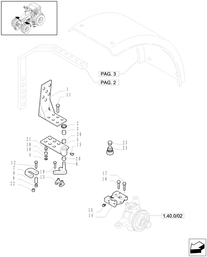 Схема запчастей Case IH MXU135 - (1.87.4/03[01A]) - (VAR.510-511) DYNAMIC FRONT FENDERS (420, 480 WIDE) CL.3 STANDARD AXLE - D5049 (08) - SHEET METAL