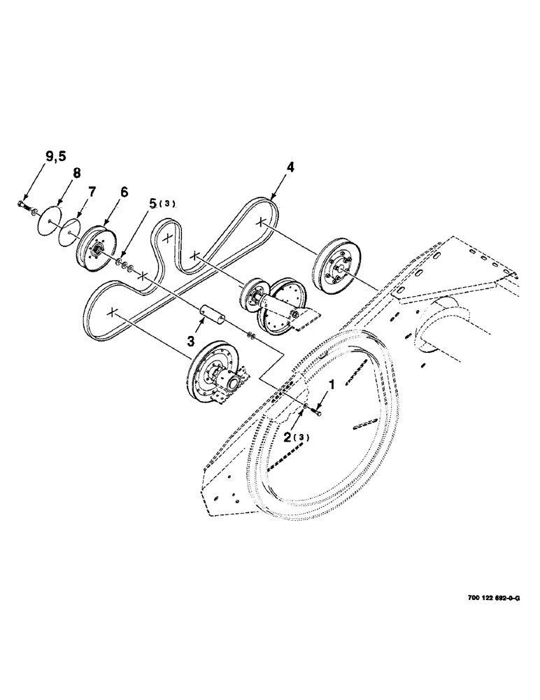 Схема запчастей Case IH 8840 - (9-24) - REEL TORQUE INCREASE KIT, (700122692 REEL TORQUE INCREASE (88) - ACCESSORIES