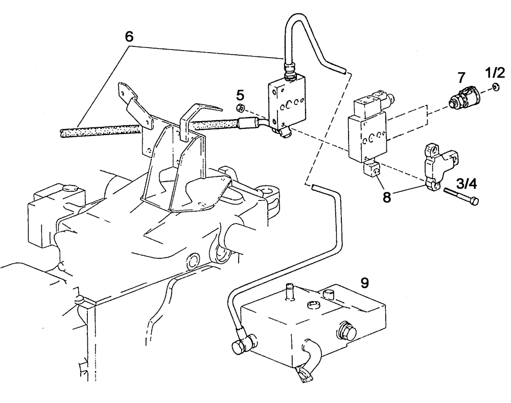 Схема запчастей Case IH C55 - (08-08[01]) - REMOTE CONTROL VALVES - MOUNTING (08) - HYDRAULICS