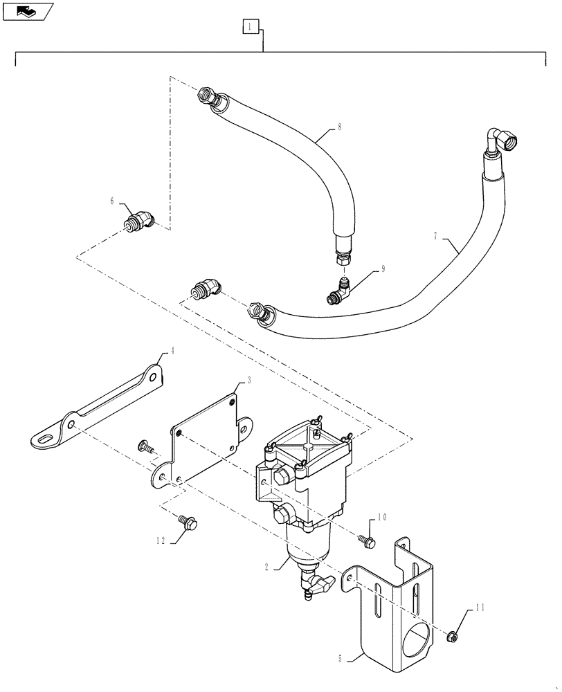 Схема запчастей Case IH MAGNUM 260 - (10.216.AB) - DIA KIT, FUEL LINES WITH SEPARATOR FILTER (10) - ENGINE