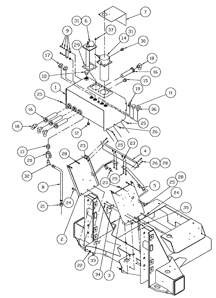 Схема запчастей Case IH SPX4260 - (06-019) - OIL TANK GROUP Hydraulic Plumbing