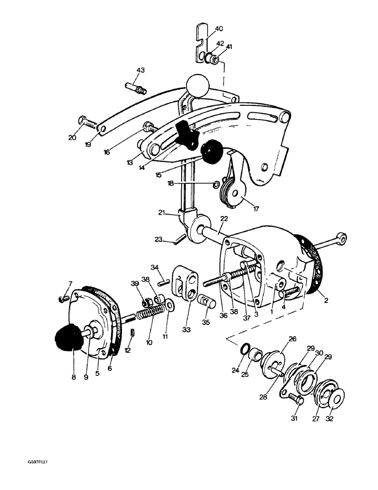 Схема запчастей Case IH 885 - (8-12) - CONTROL LEVER AND QUADRANT, 885 NARROW TRACTORS (08) - HYDRAULICS