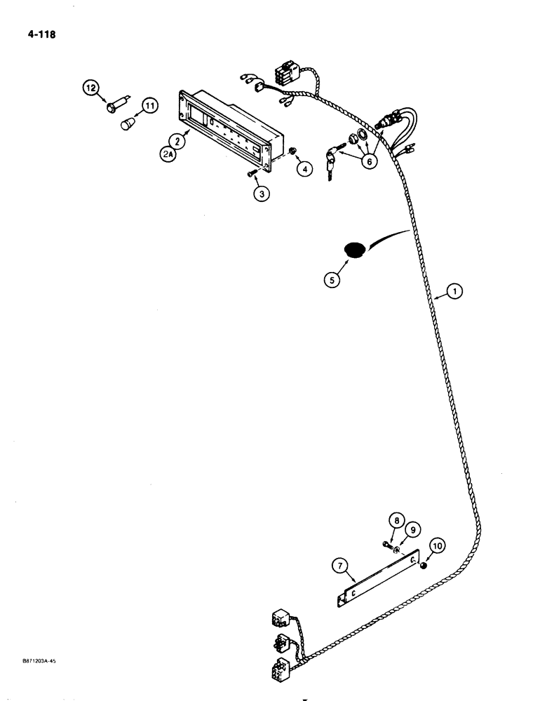Схема запчастей Case IH 1825 - (4-118) - FRONT HARNESS AND INSTRUMENT CLUSTER (04) - ELECTRICAL SYSTEMS