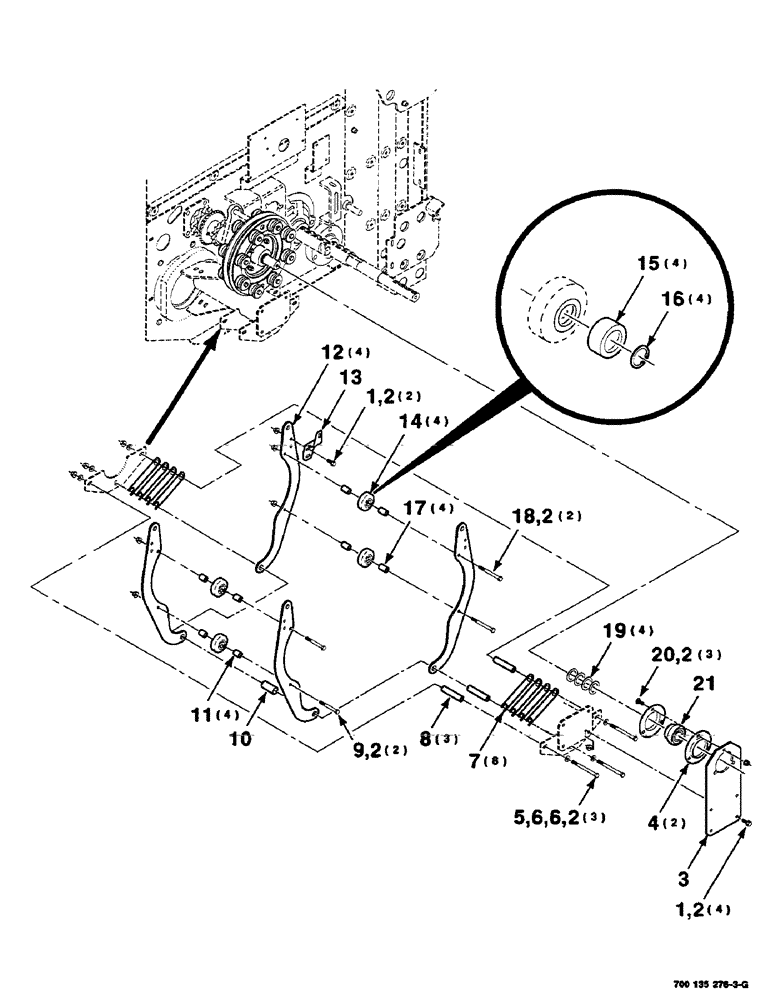 Схема запчастей Case IH RS451 - (2-22) - CLUTCH ARM ASSEMBLY Driveline