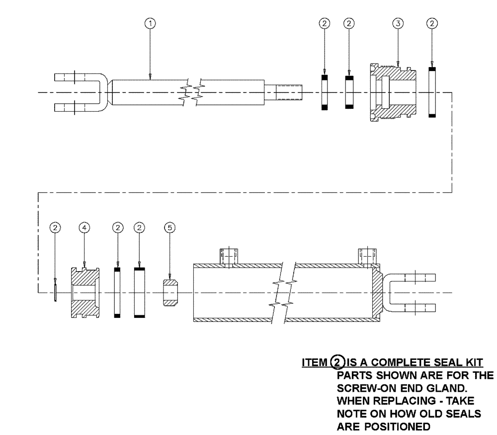 Схема запчастей Case IH PATRIOT XL - (07-002) - HYDRAULIC CYLINDER-BOOM HEIGHT (2.5"X40")-1 1/4"DIAROD Cylinders