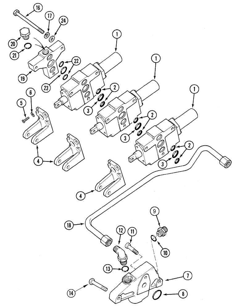 Схема запчастей Case IH C60 - (08-13) - AUXILIARY VALVES (08) - HYDRAULICS