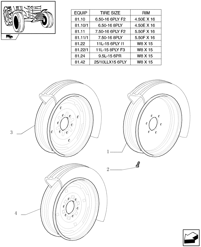 Схема запчастей Case IH FARMALL 65C - (81.00) - FRONT WHEELS - 2WD (11) - WHEELS/TRACKS